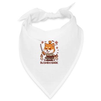 Chibi Shiba Inu Samurai - Bandana - Weiß - Vorne