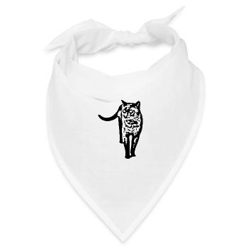 schwarze Katze Katze schwarz Katzen Geschenk - Bandana - Weiß - Vorne