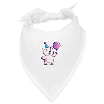 Eisbär Geburtstag Comic - Bandana - Weiß - Vorne