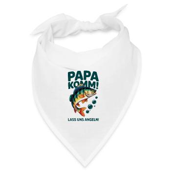 Papa komm wir gehen angeln! Angeln mit Papa - Bandana - Weiß - Vorne
