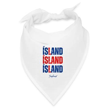 Flagge von Island, Isländischer Stolz - Bandana - Weiß - Vorne
