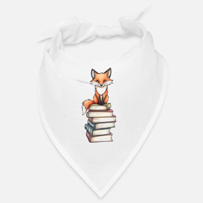 Fox on stack of books Bandana