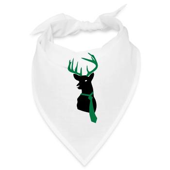 hirsch mit krawatte - Bandana - Weiß - Vorne