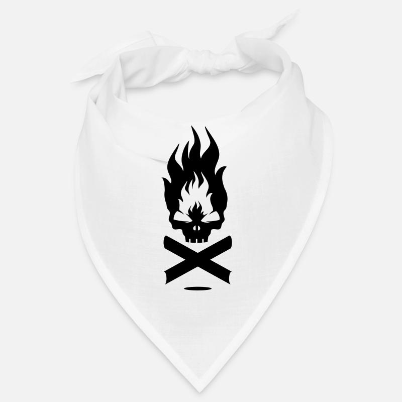 A fire symbol with skull Bandana