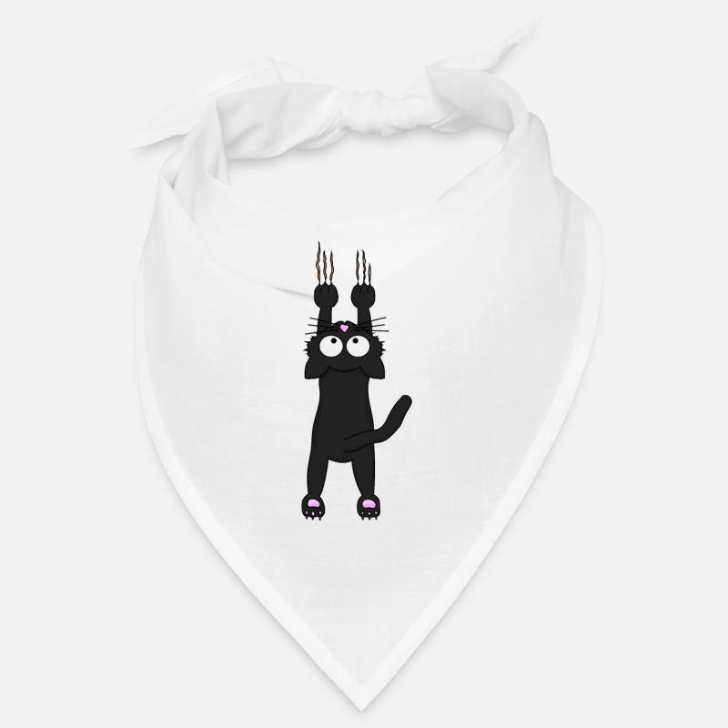 Chat noir - Bandana - blanc