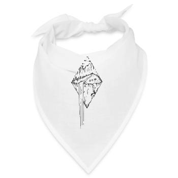 Naturlandschaft mit Fluss und Bergen - Bandana - Weiß - Vorne
