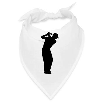 Golfer beim Abschlag - Bandana - Weiß - Vorne