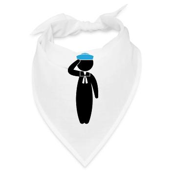 Ein salutierender Matrose - Bandana - Weiß - Vorne