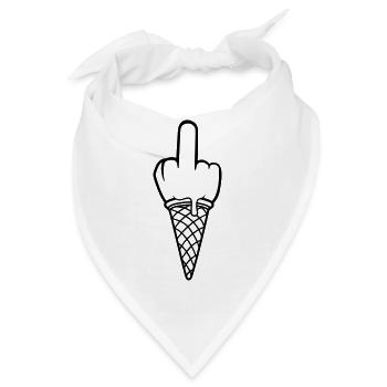 fick dich eis kugel wichser beleidigung mittelfing - Bandana - Weiß - Vorne