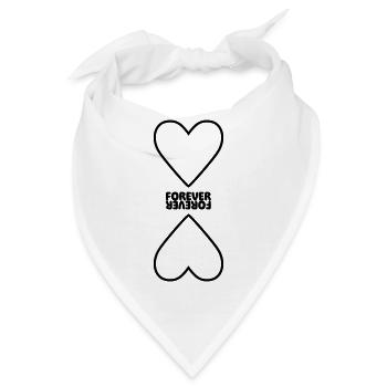 Herz Forever gespiegelt Paar Beziehung Motiv - Bandana - Weiß - Vorne
