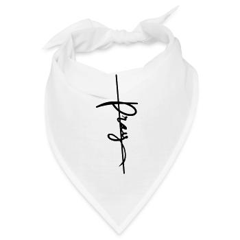 Pray / Beten - Schriftzug - Bandana - Weiß - Vorne
