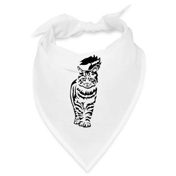 Hauskatze - Katze - Bandana - Weiß - Vorne