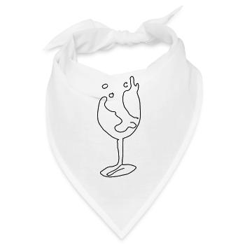 Weinglas - Bandana - Weiß - Vorne