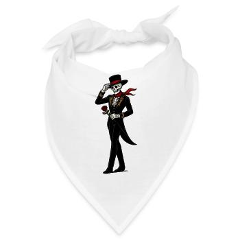 Skelett Gala-Mariachi Rose - Bandana - Weiß - Vorne