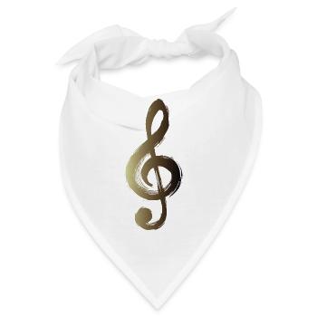 Goldener Sonnenschlüssel mit Pinsel - Bandana - Weiß - Vorne
