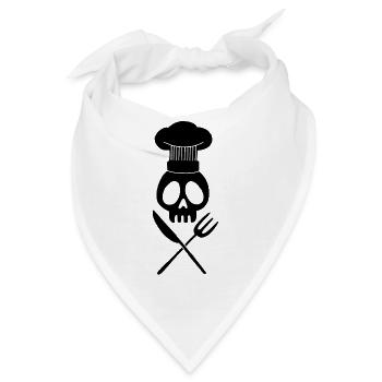 Cook's Skull (Schwarz) - Bandana - Weiß - Vorne