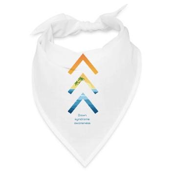 3-Tribe-Pfeil für das Bewusstsein für das Down-Syndrom - Bandana - Weiß - Vorne