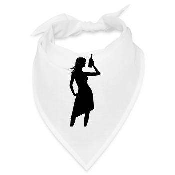 Frau im Kleid mit erhobener Flasche Silhouette - Bandana - Weiß - Vorne