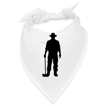 Bauer mit Hut und Schaufel Silhouette - Bandana - Weiß - Vorne