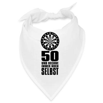 50 und rechne immer noch selbst Darts Geburtstag - Bandana - Weiß - Vorne