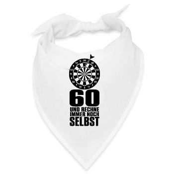 Dartspieler 60 Jahre – Geschenk für Opa & Papa - Bandana - Weiß - Vorne