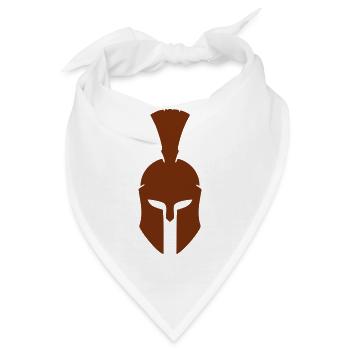 Spartanischer Helm Retro Braun - Bandana - Weiß - Vorne