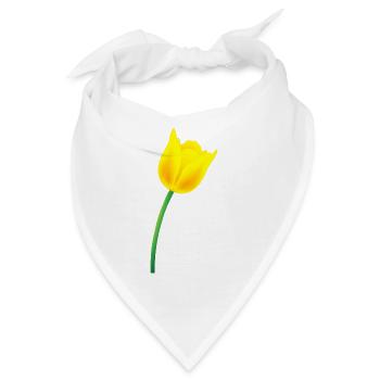 Gelbe Tulpe - Bandana - Weiß - Vorne