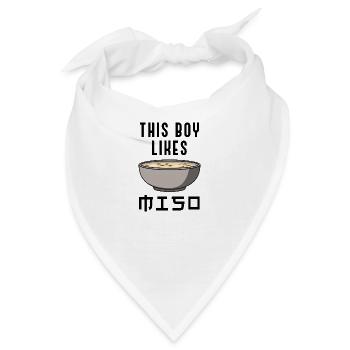 Junge mag Miso-Suppe Japanische Esskultur Ramen - Bandana - Weiß - Vorne