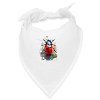 Cooler Wasserfarben Boho Marienkaefer Insekt - Bandana - Weiß - Vorne