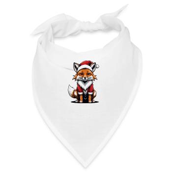 Fuchs Fox Weihnachtsmann Süß Geschenk für Frauen - Bandana - Weiß - Vorne