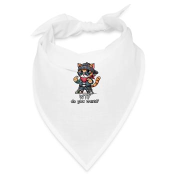 WTF willst du? - Bandana - Weiß - Vorne