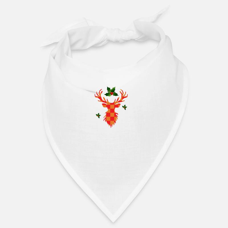 Rentier - Karo - Bandana - Weiß