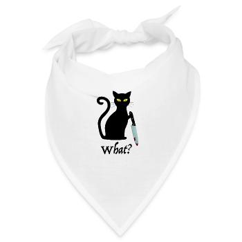 Was | Killer Katze, lustige Bilder, Katzenliebe - Bandana - Weiß - Vorne
