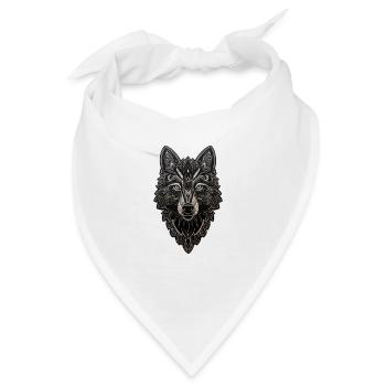 Tierillustration mit gotischen Rosen - Bandana - Weiß - Vorne