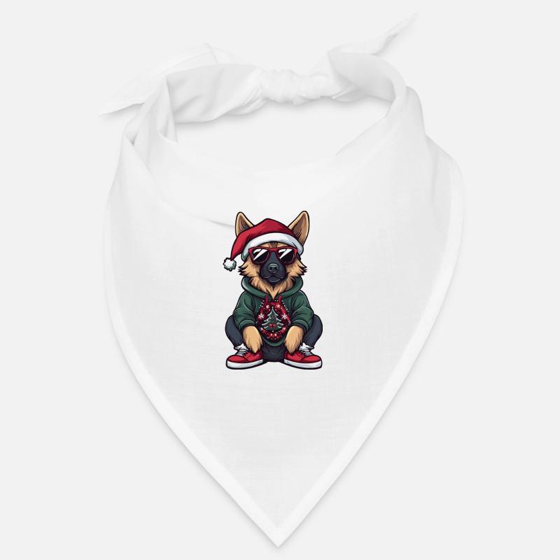 Schäferhund Hund Weihnachten Comic Cool Bandana