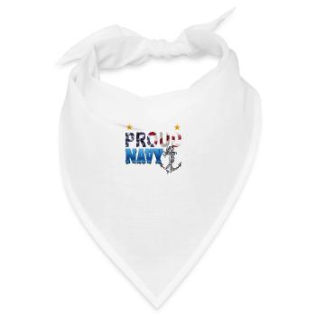 Proud Navy Grandpa - Stolzer Navy Opa - Bandana - Weiß - Vorne
