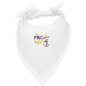 Proud Navy Grandpa - Stolzer Navy Opa - Bandana - Weiß - Vorne
