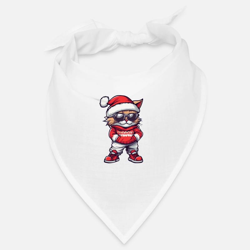 Chat Noël Tête de Noël moche Bandana