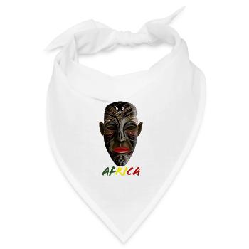 Afrikanische Maske - Bandana - Weiß - Vorne
