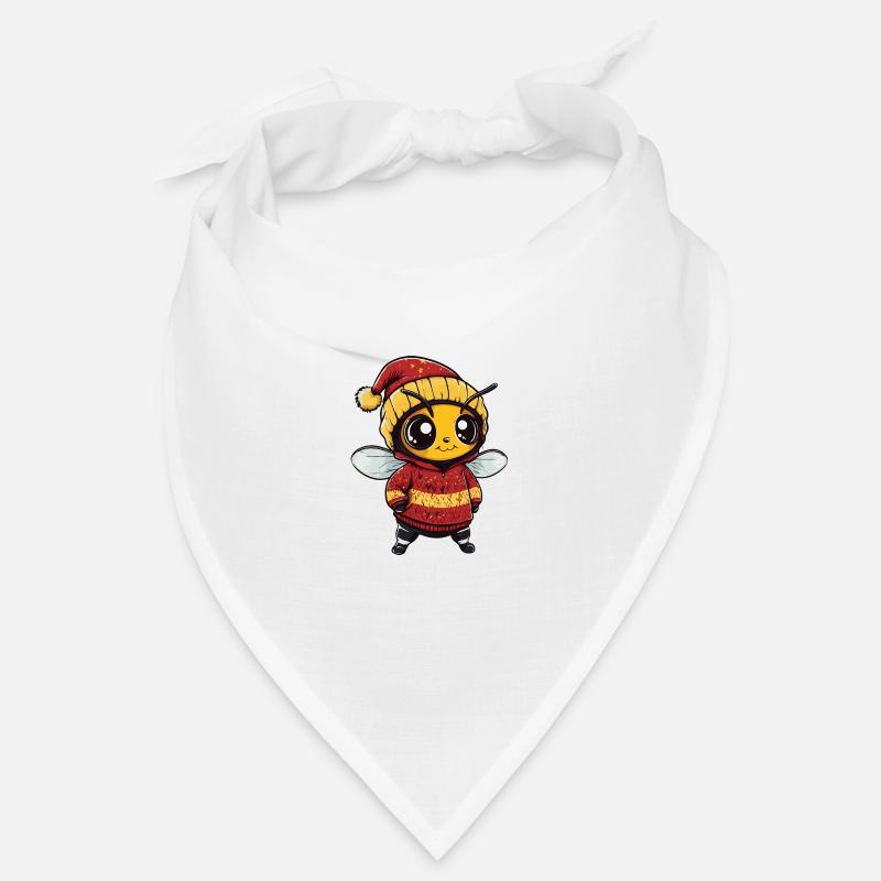 Biene Weihnachten Comic - Bandana - Weiß