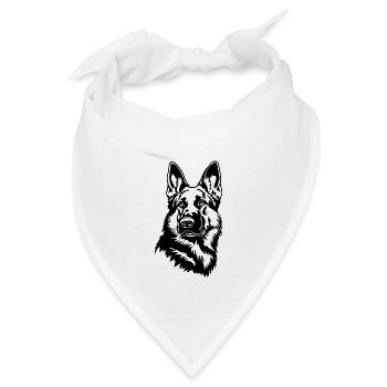 Schäferhund Hund Hundekopf - Bandana - Weiß - Vorne