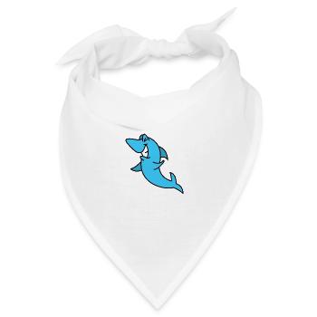 Hai Grinsen Lachen - Bandana - Weiß - Vorne