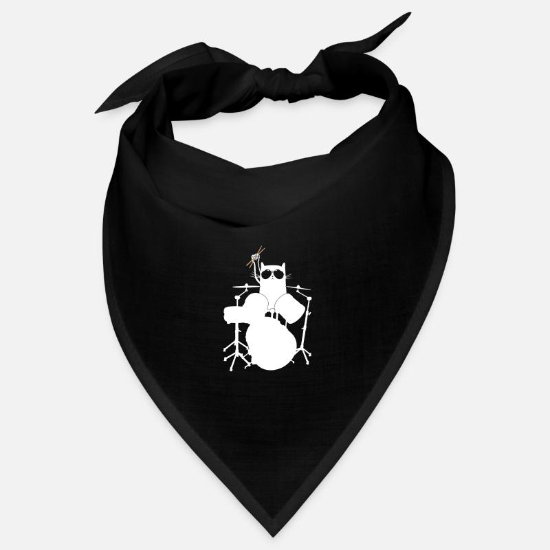 Drummer Drums Drumming Cat Schlagzeuger Bandana
