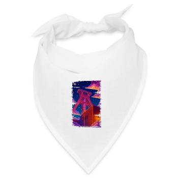 Förderturm Zeche Ruhrpott - Bandana - Weiß - Vorne