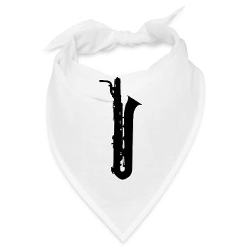 saxophone brass instrument music - Bandana - Weiß - Vorne