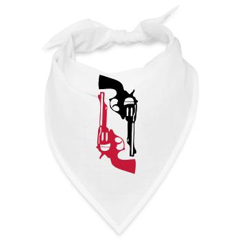 Pistole Pistole Revolver Waffe Fire1 - Bandana - Weiß - Vorne