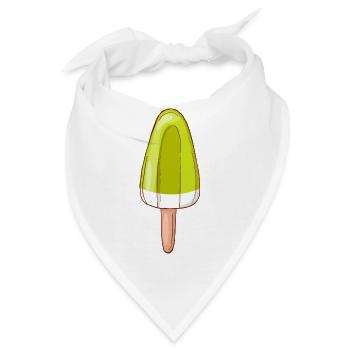 Eis Speiseeis Eiskrem Eiscreme Kugeleis Eisbecher - Bandana - Weiß - Vorne