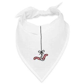 hunger wurm haken angelhaken schnur seil comic car - Bandana - Weiß - Vorne