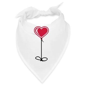 herz fliegen luftballon schnur seil himmel haengen - Bandana - Weiß - Vorne