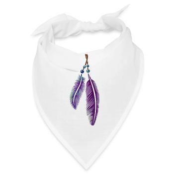 Federn mit Perlen für Boho Fans - Bandana - Weiß - Vorne
